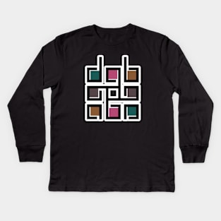 Square decorative color corporate identity sticker design element. QR code and digital tech logo sticker concept. Kids Long Sleeve T-Shirt